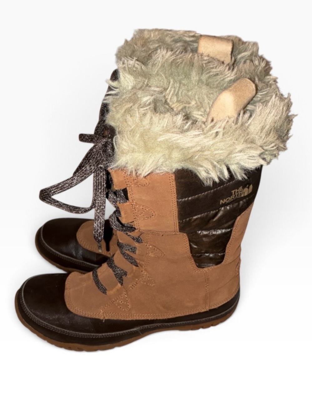 The North Face Women’s Nuptse Purna Brown Insulated Winter Snow Boots Sz 9.5
